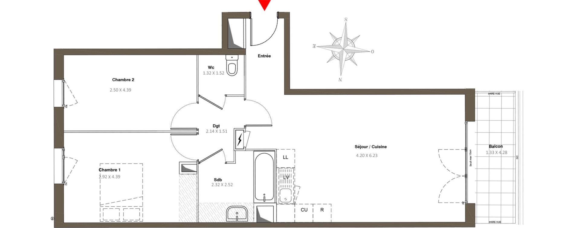 Appartement T3 de 64,70 m2 &agrave; Stains Moulin neuf
