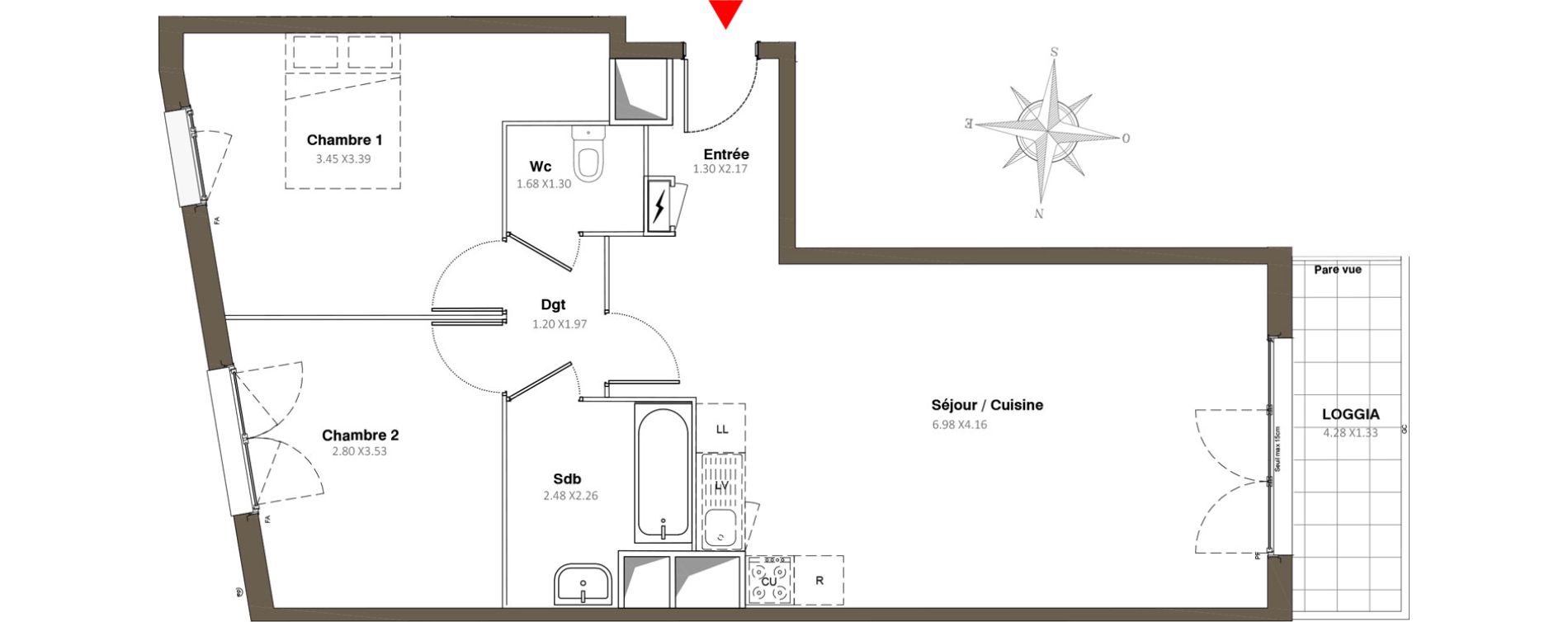 Appartement T3 de 68,95 m2 &agrave; Stains Moulin neuf