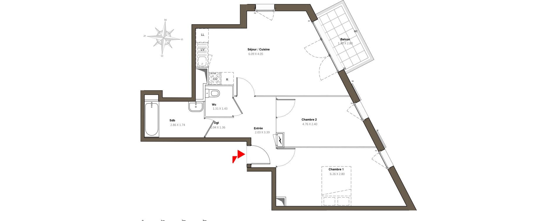 Appartement T3 de 61,20 m2 &agrave; Stains Moulin neuf