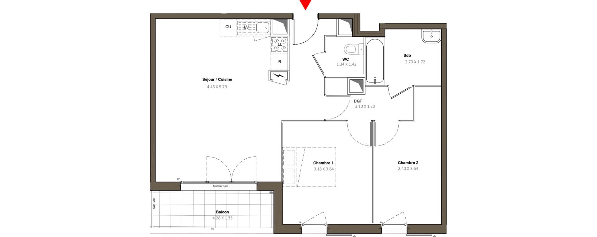 Appartement T3 de 63,21 m2 &agrave; Stains Moulin neuf