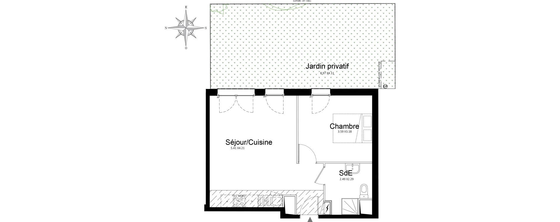 Appartement T2 de 42,19 m2 &agrave; Stains Courtille - saussaie - flor&eacute;al