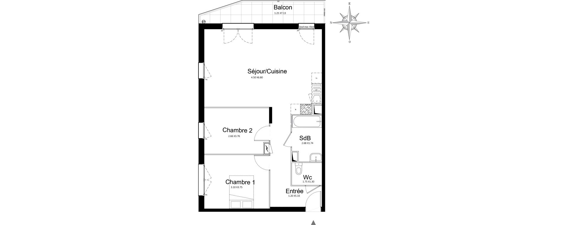 Appartement T3 de 68,04 m2 &agrave; Stains Courtille - saussaie - flor&eacute;al