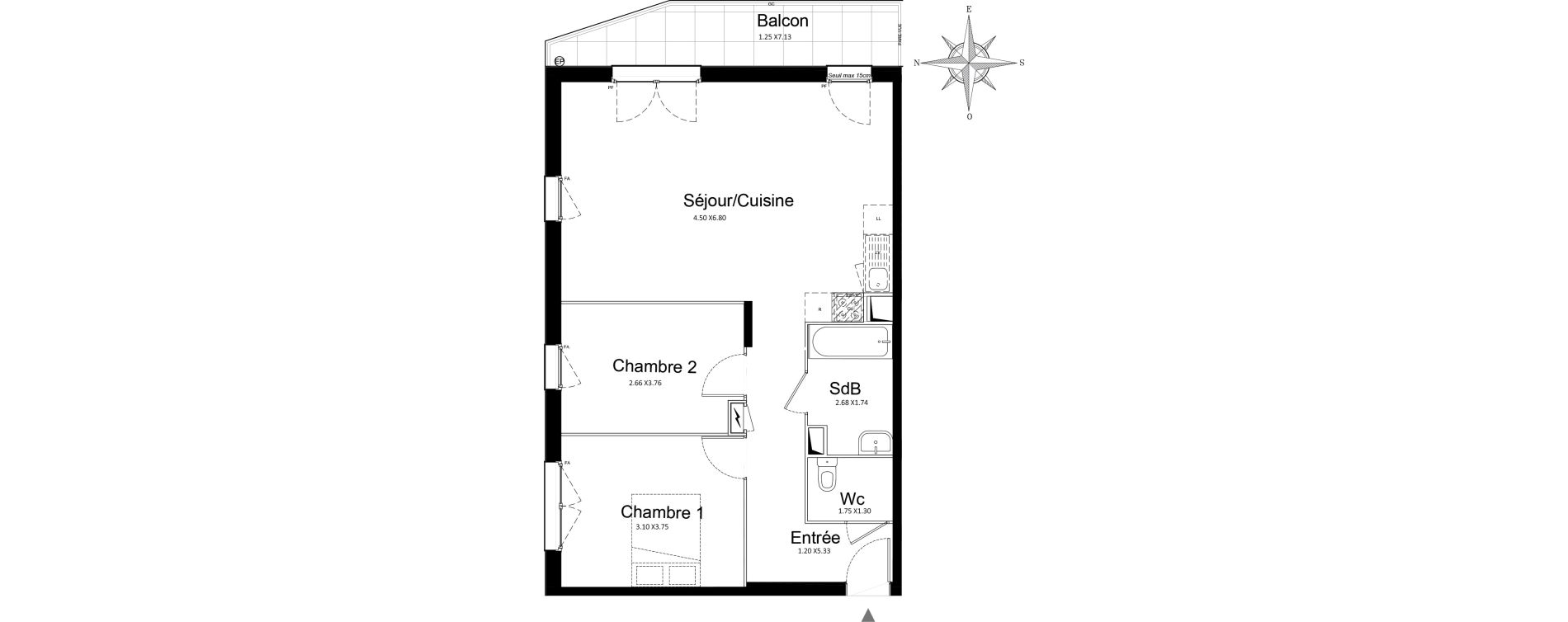 Appartement T3 de 68,04 m2 &agrave; Stains Courtille - saussaie - flor&eacute;al