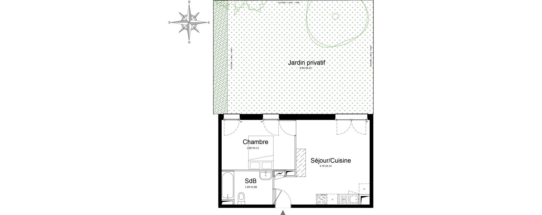 Appartement T2 de 38,04 m2 &agrave; Stains Courtille - saussaie - flor&eacute;al