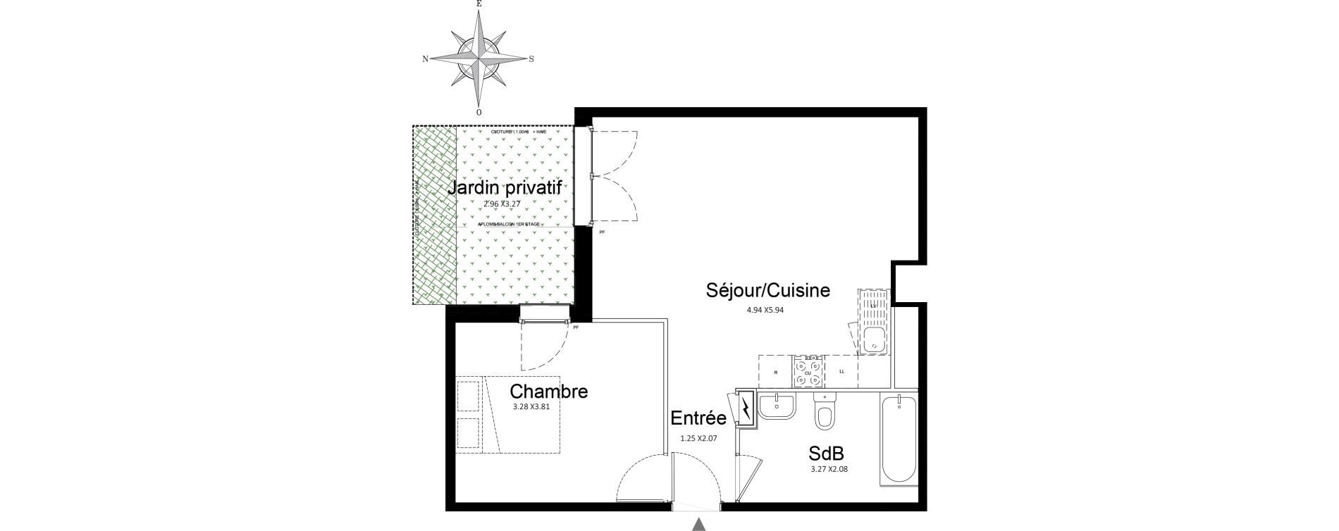 Appartement T2 de 47,76 m2 &agrave; Stains Courtille - saussaie - flor&eacute;al