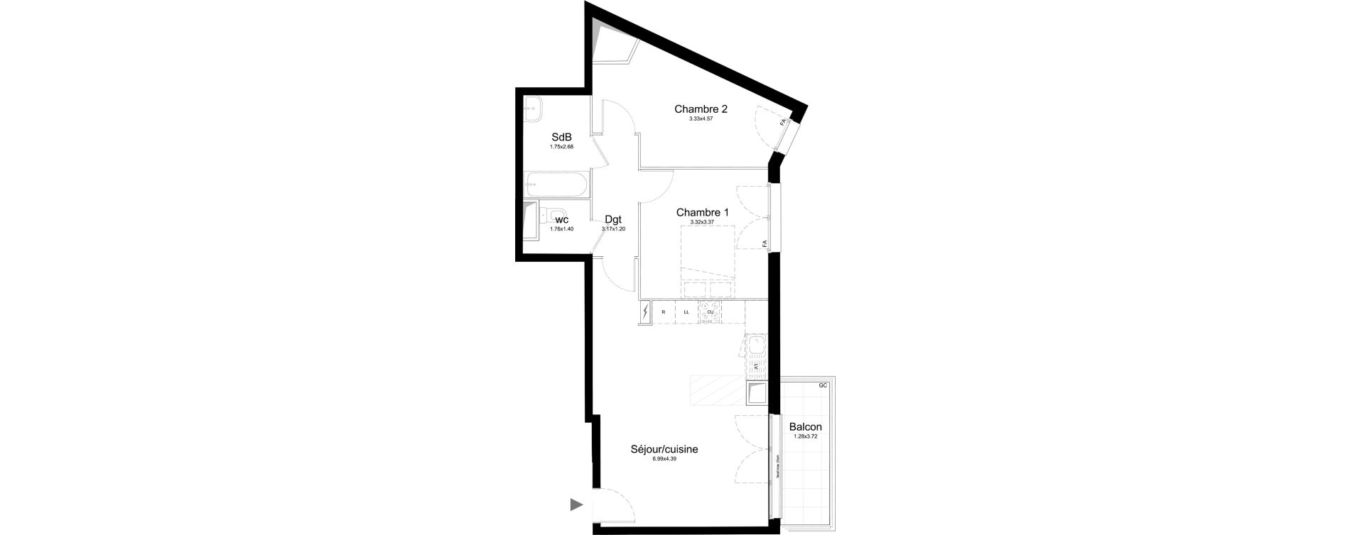 Appartement T3 de 60,29 m2 &agrave; Stains Centre