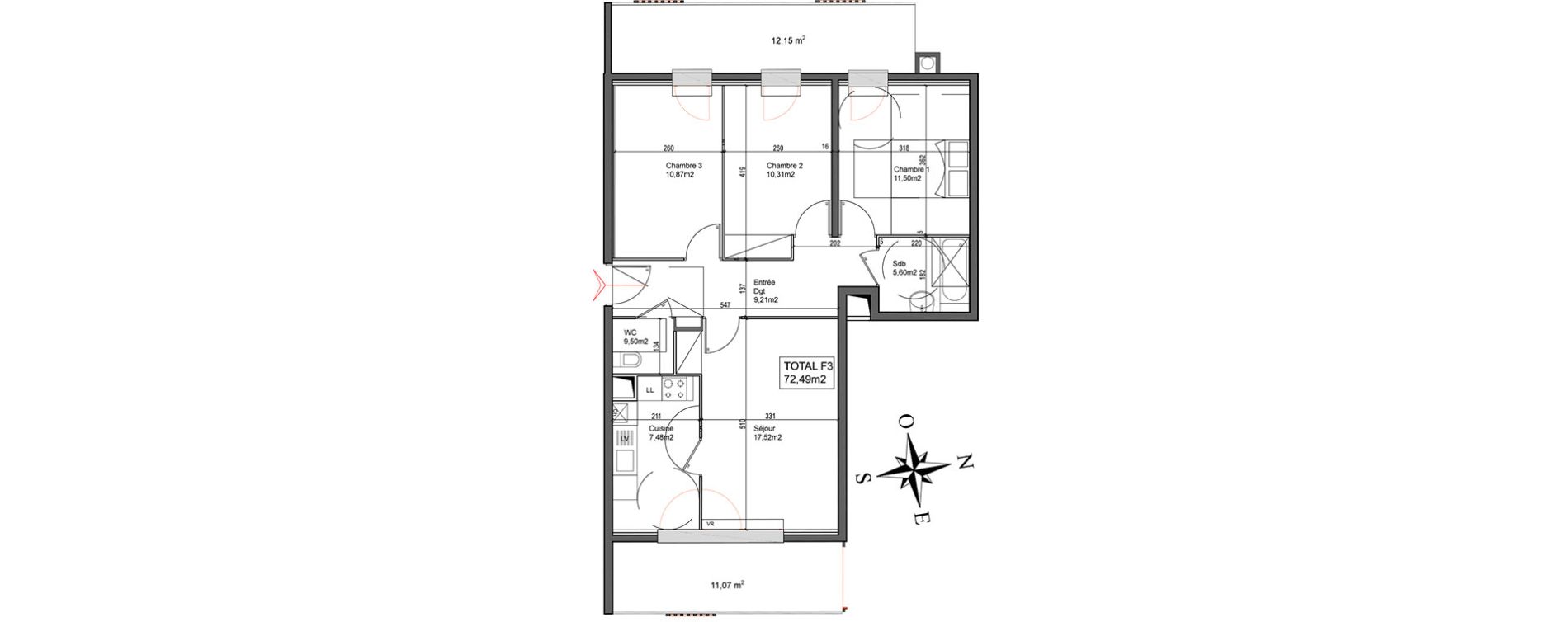 Appartement T4 de 72,49 m2 &agrave; Stains Centre