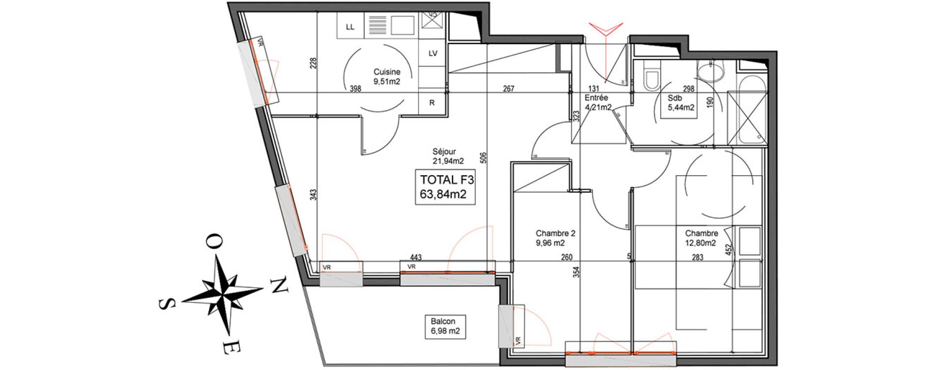Appartement T3 de 63,84 m2 &agrave; Stains Centre