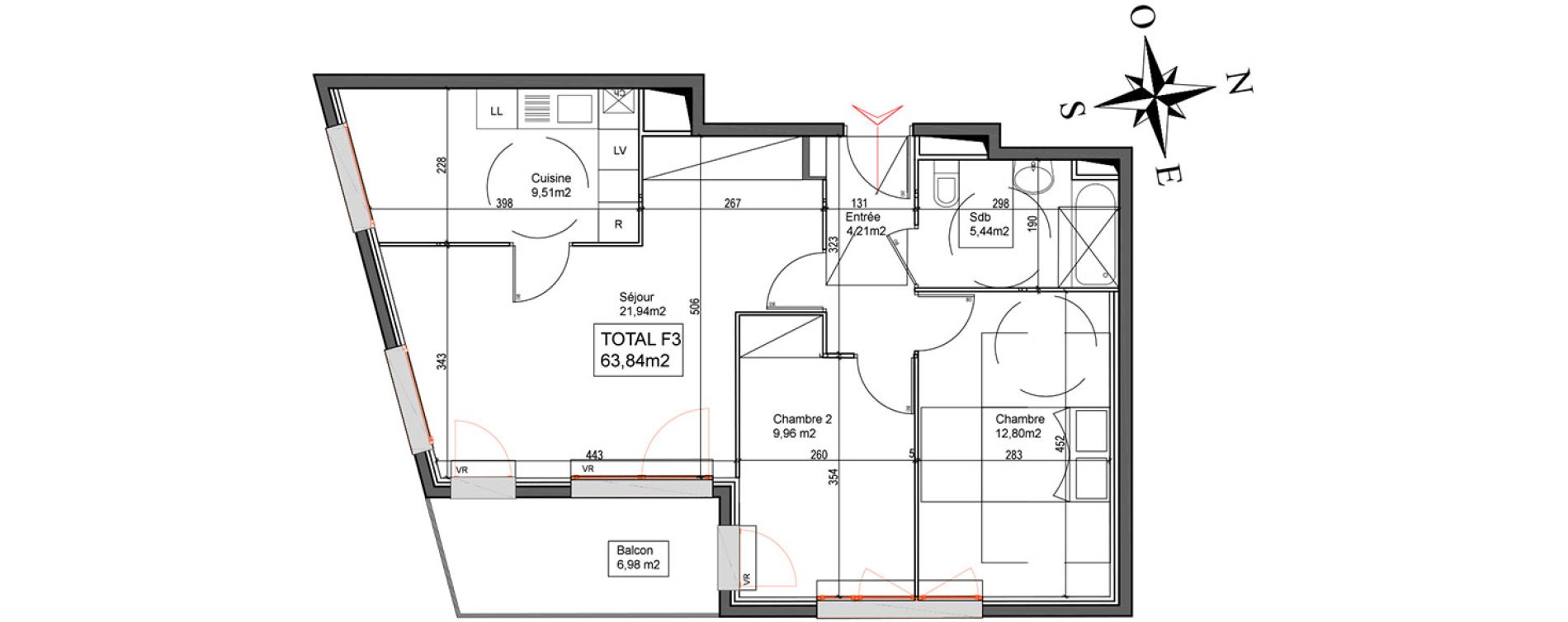 Appartement T3 de 63,84 m2 &agrave; Stains Centre