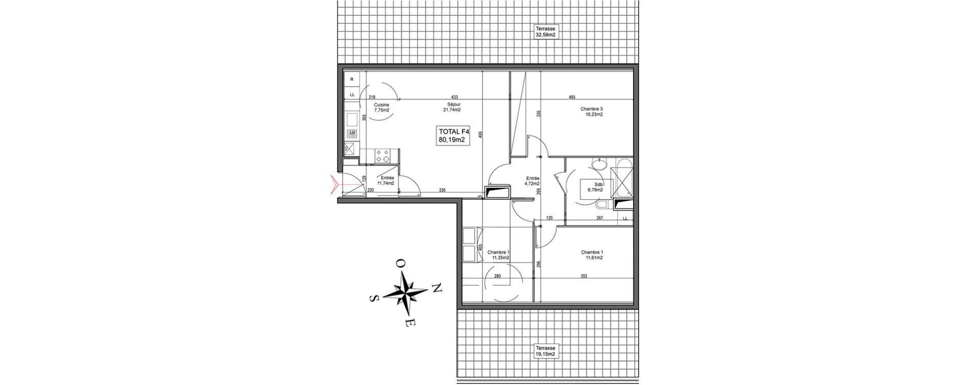 Appartement T4 de 80,19 m2 &agrave; Stains Centre