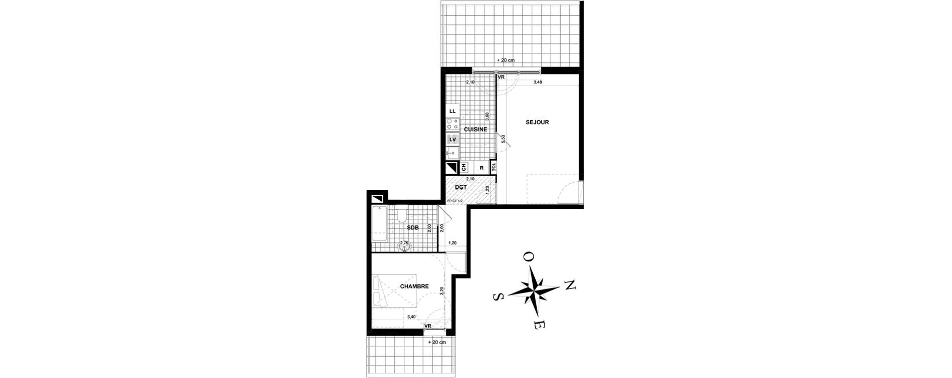 Appartement T2 de 49,69 m2 &agrave; Stains Centre