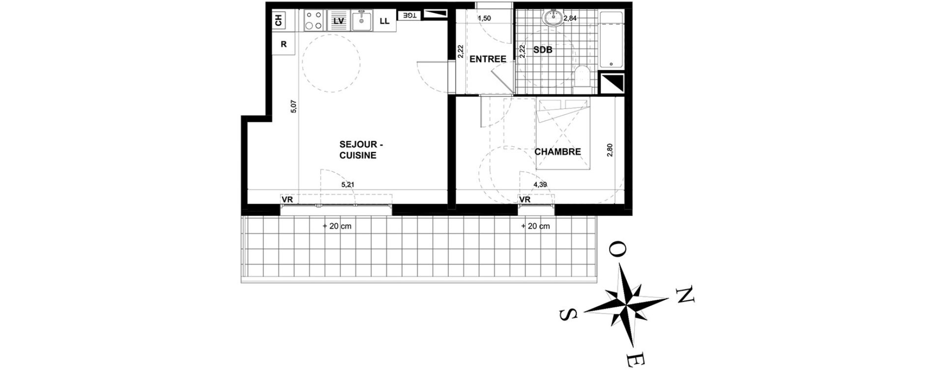 Appartement T2 de 45,66 m2 &agrave; Stains Centre
