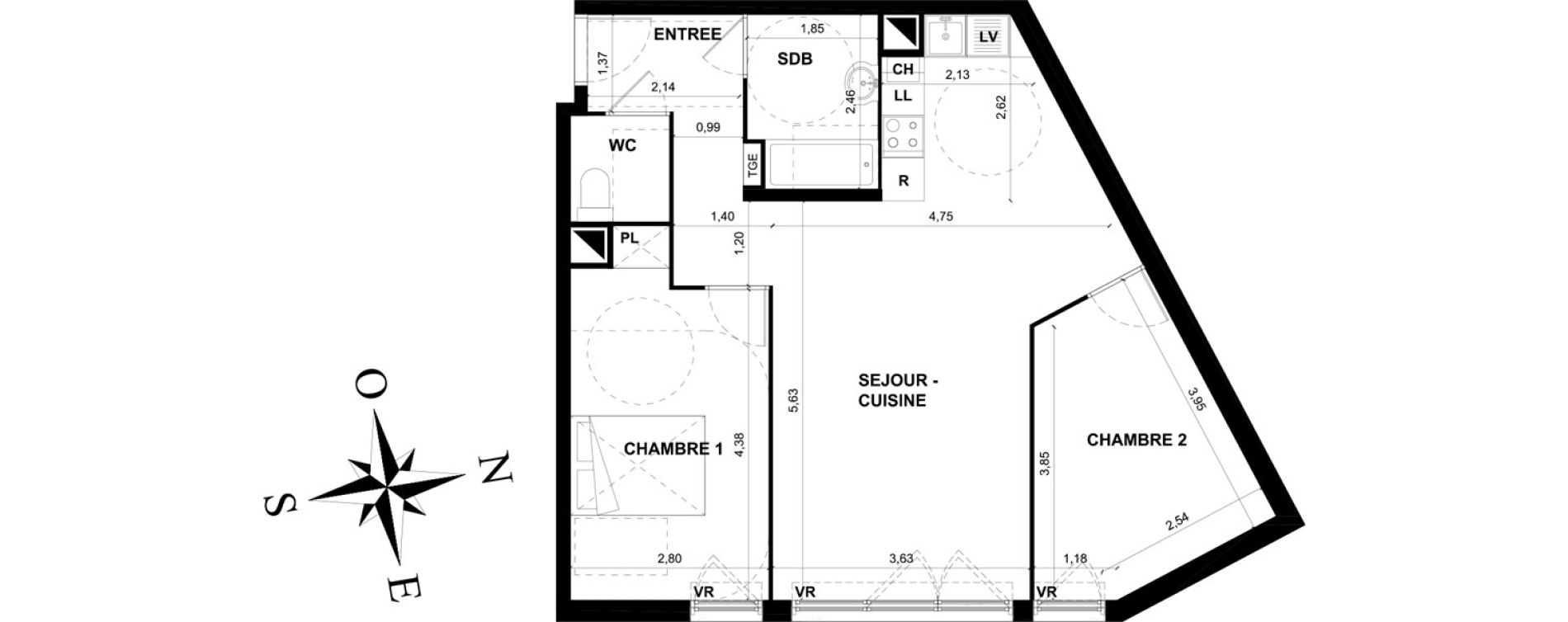 Appartement T3 de 64,94 m2 &agrave; Stains Centre