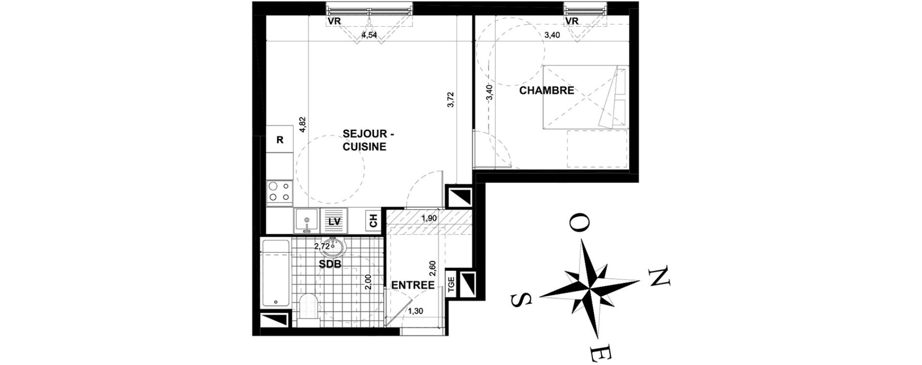 Appartement T2 de 41,24 m2 &agrave; Stains Centre