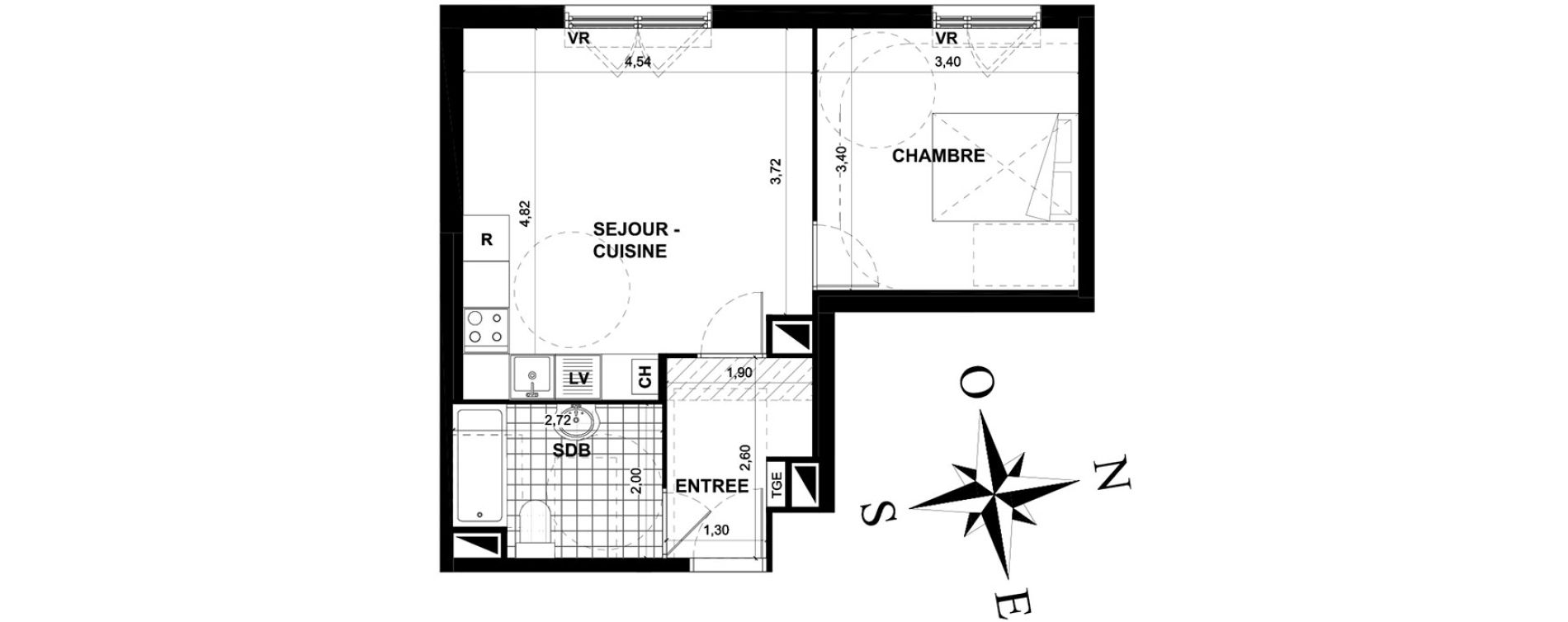Appartement T2 de 41,24 m2 &agrave; Stains Centre