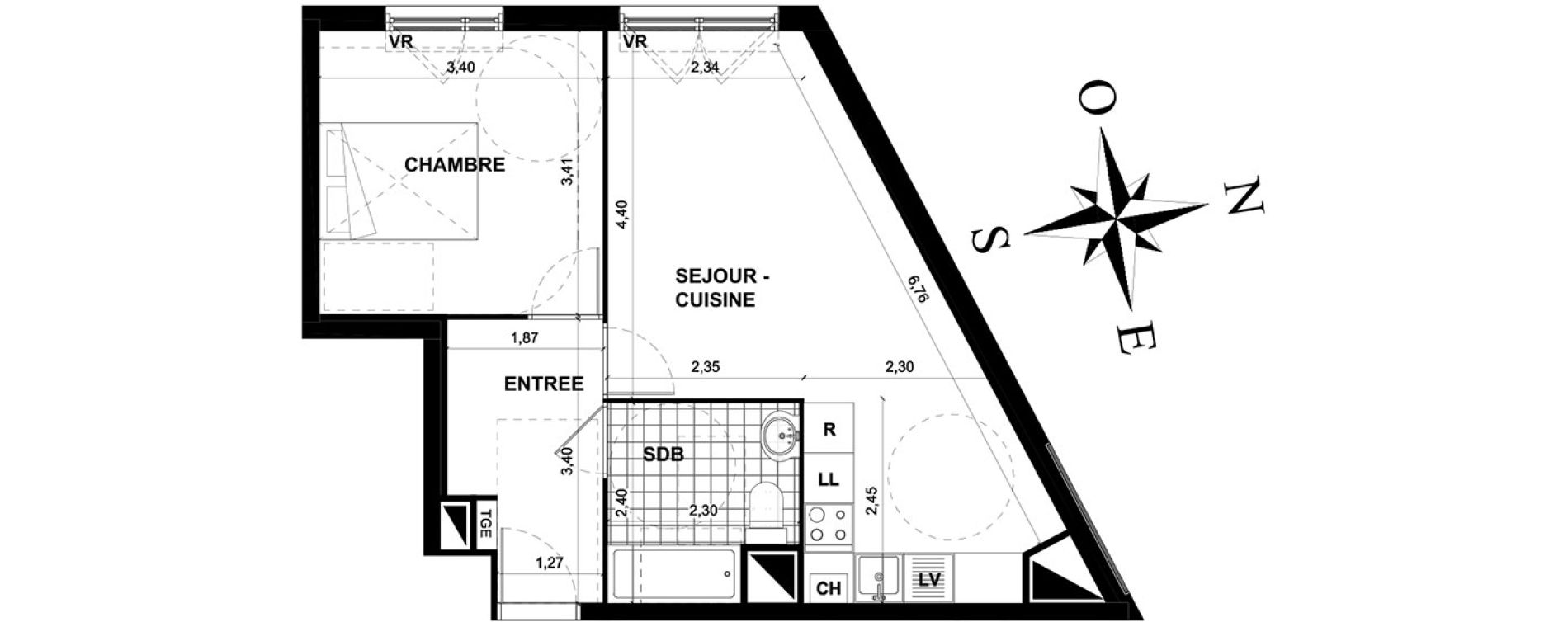Appartement T2 de 44,31 m2 &agrave; Stains Centre