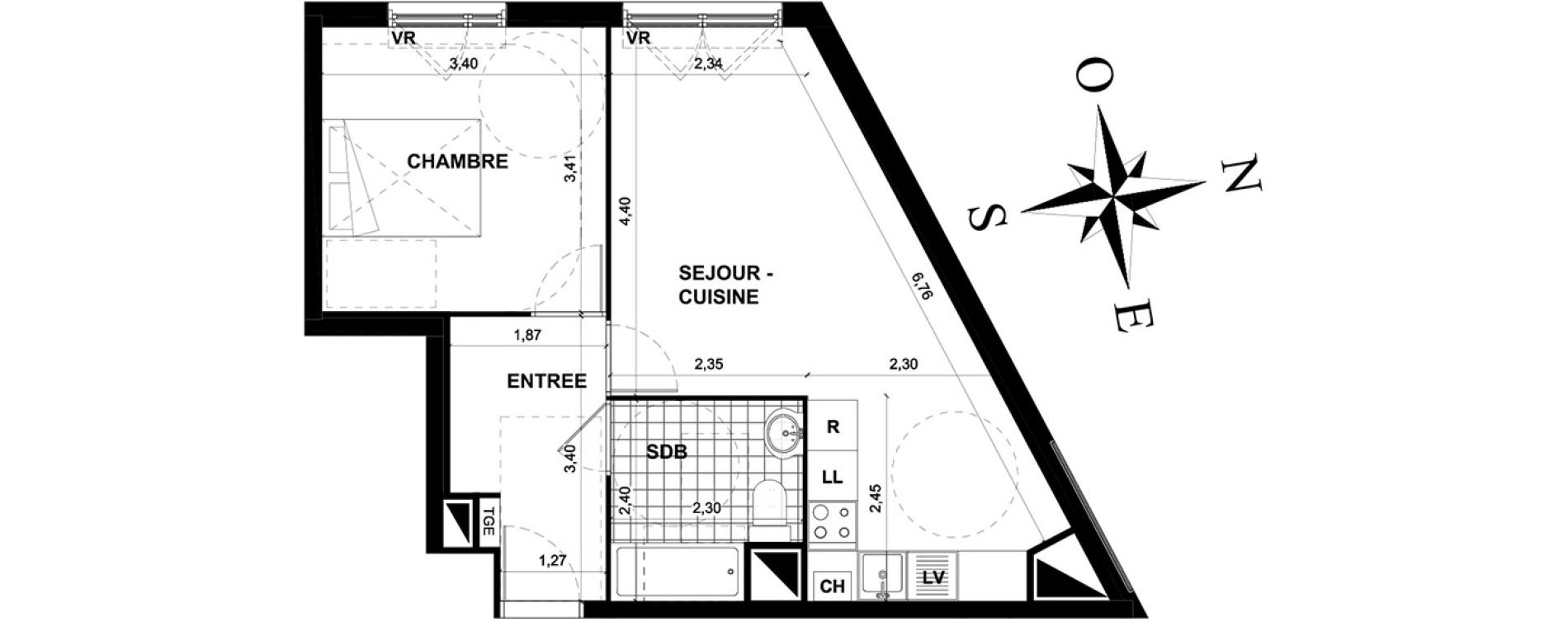 Appartement T2 de 44,31 m2 &agrave; Stains Centre