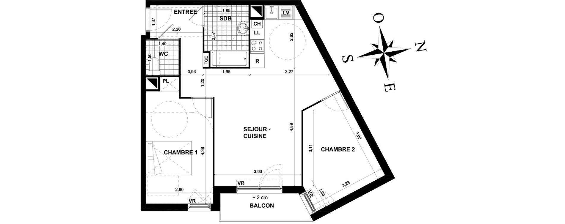 Appartement T3 de 62,49 m2 &agrave; Stains Centre