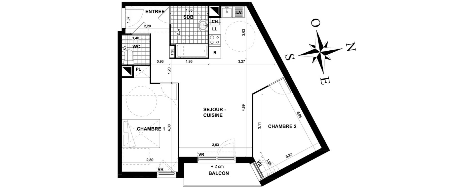 Appartement T3 de 62,49 m2 &agrave; Stains Centre