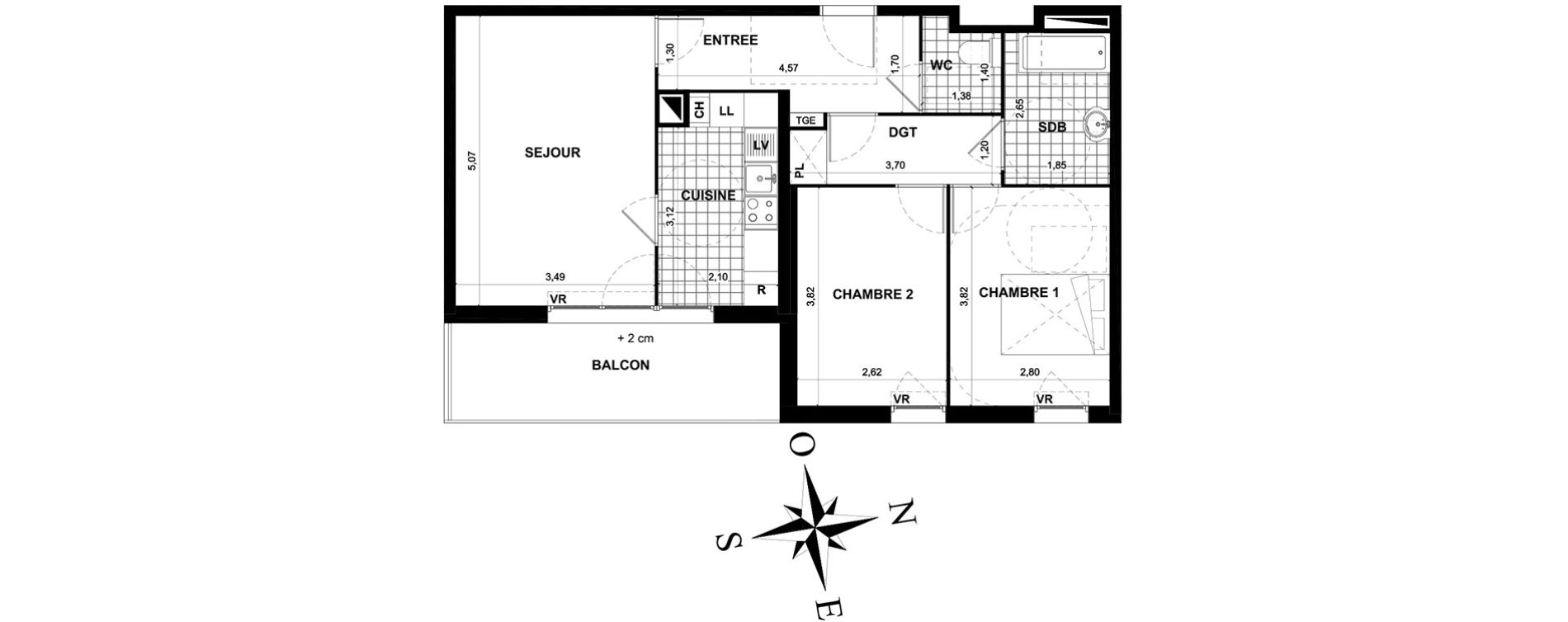 Appartement T3 de 64,03 m2 &agrave; Stains Centre