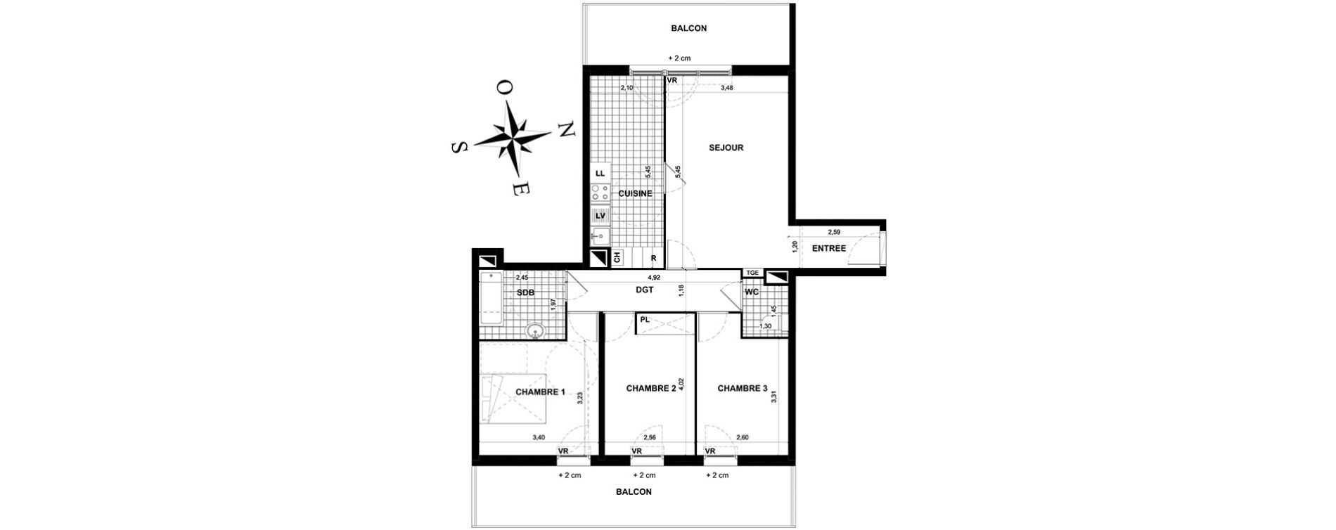 Appartement T4 de 77,45 m2 &agrave; Stains Centre