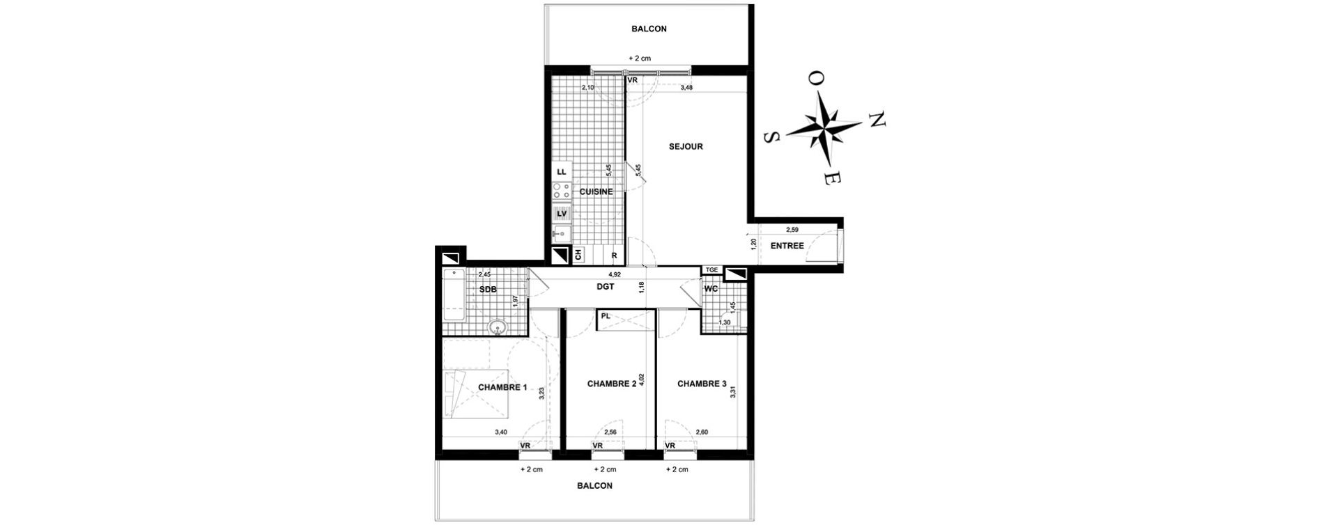 Appartement T4 de 77,45 m2 &agrave; Stains Centre