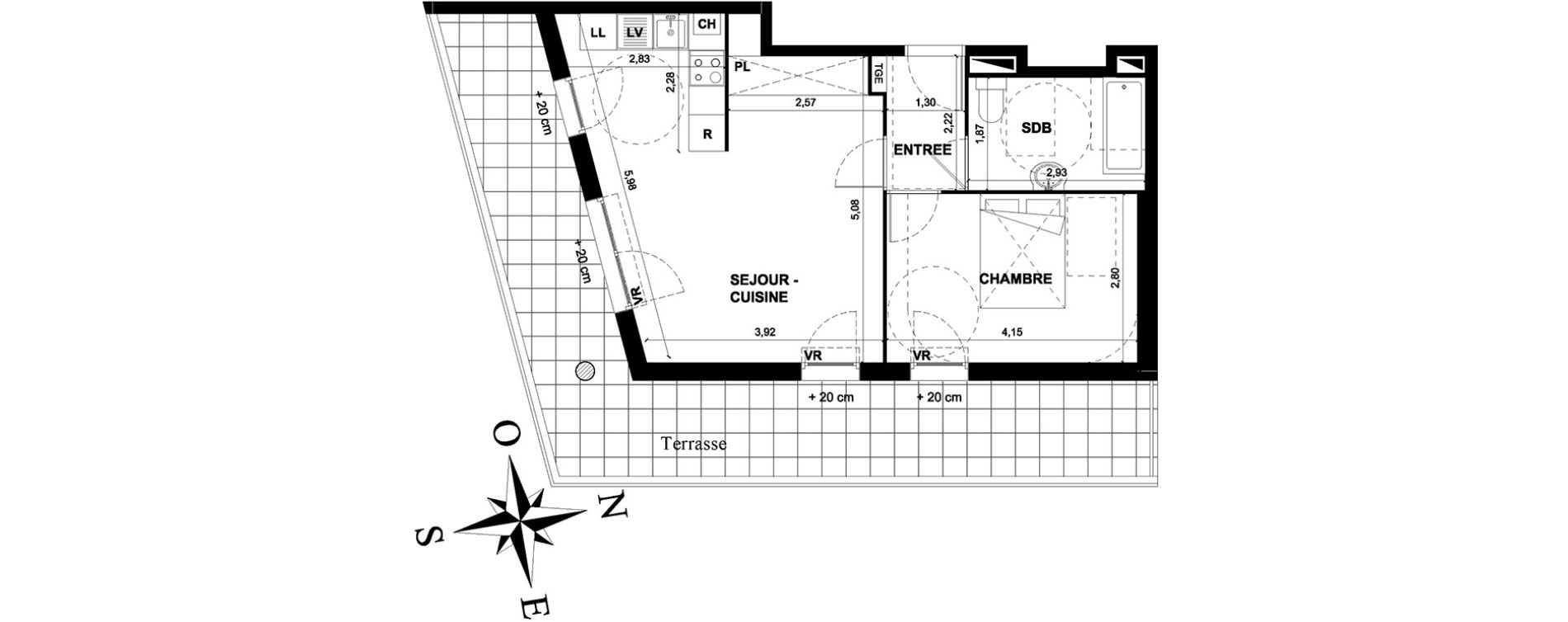 Appartement T2 de 45,38 m2 &agrave; Stains Centre