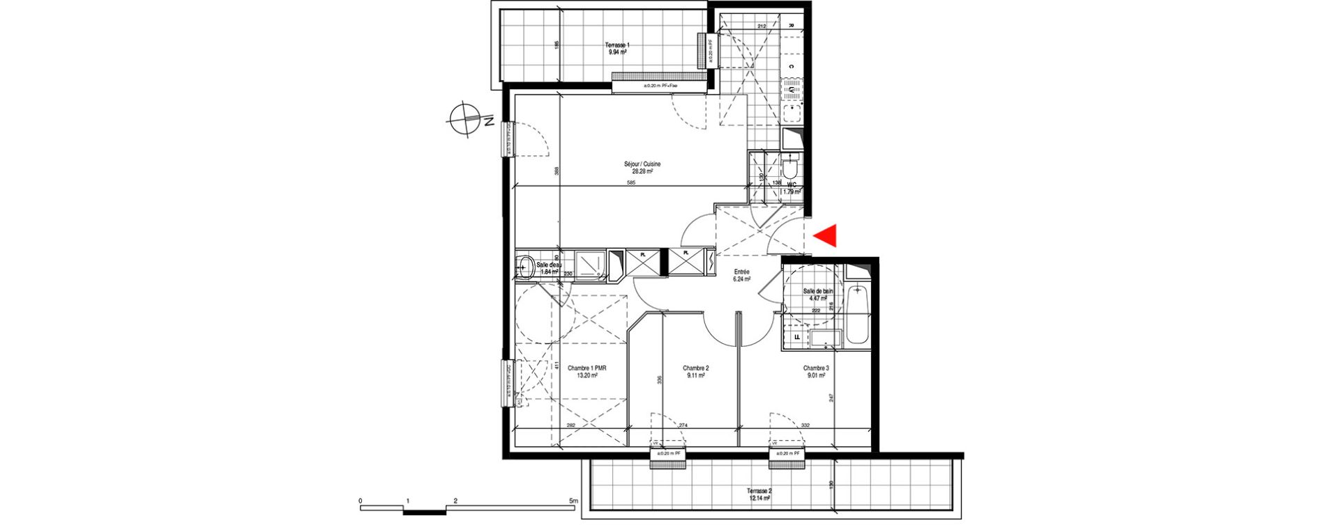 Appartement T4 de 73,94 m2 &agrave; Tremblay-En-France Centre