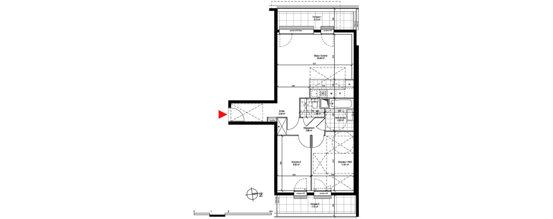 Appartement T3 de 60,57 m2 &agrave; Tremblay-En-France Centre
