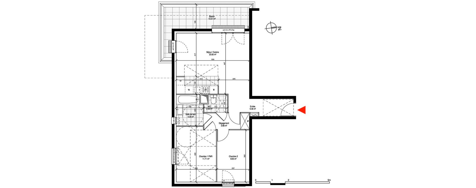 Appartement T3 de 61,02 m2 &agrave; Tremblay-En-France Centre