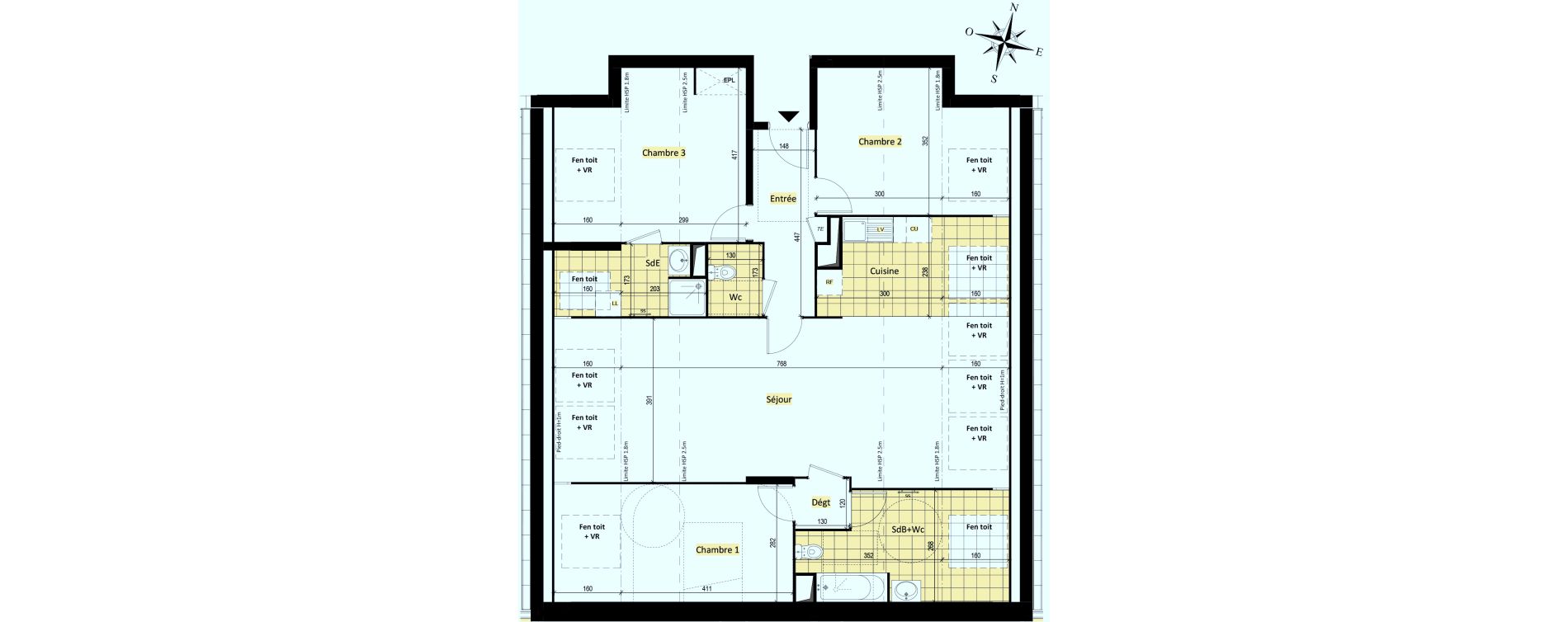 Appartement T4 de 91,89 m2 &agrave; Vaujours Fenelon