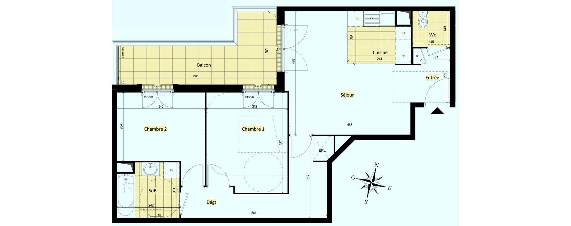 Appartement T3 de 63,29 m2 &agrave; Vaujours Fenelon