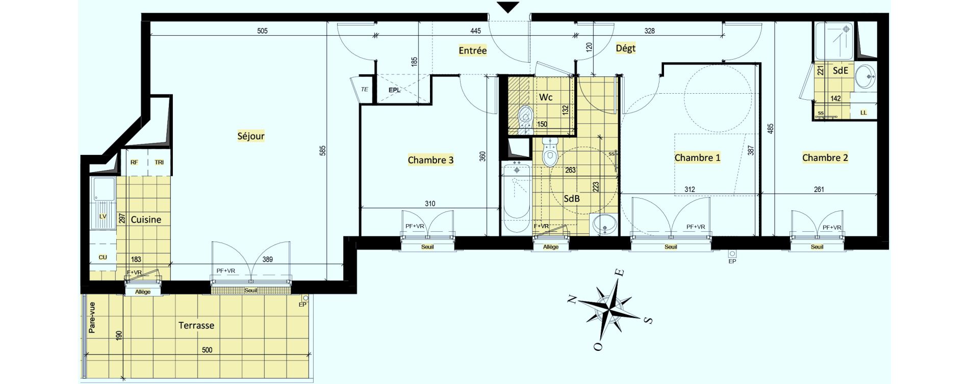 Appartement T4 de 83,69 m2 &agrave; Vaujours Fenelon