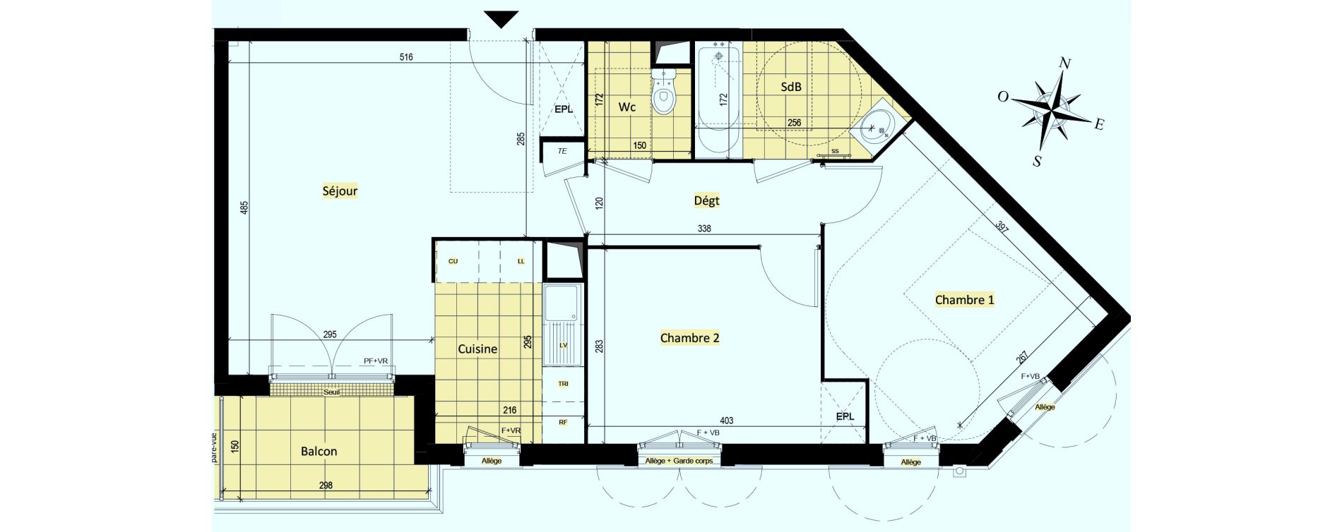 Appartement T3 de 60,04 m2 &agrave; Vaujours Fenelon