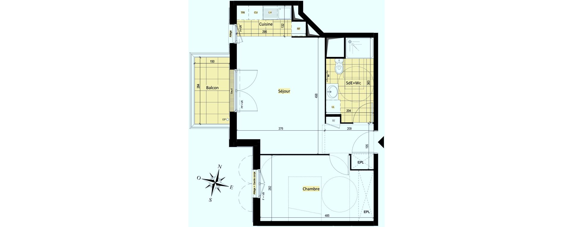 Appartement T2 de 44,46 m2 &agrave; Vaujours Fenelon