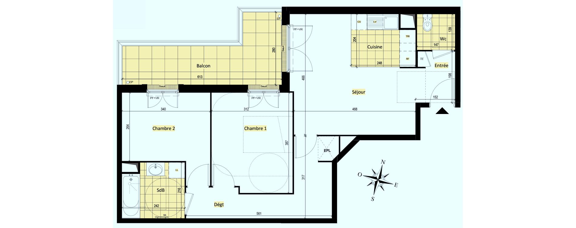 Appartement T3 de 62,51 m2 &agrave; Vaujours Fenelon