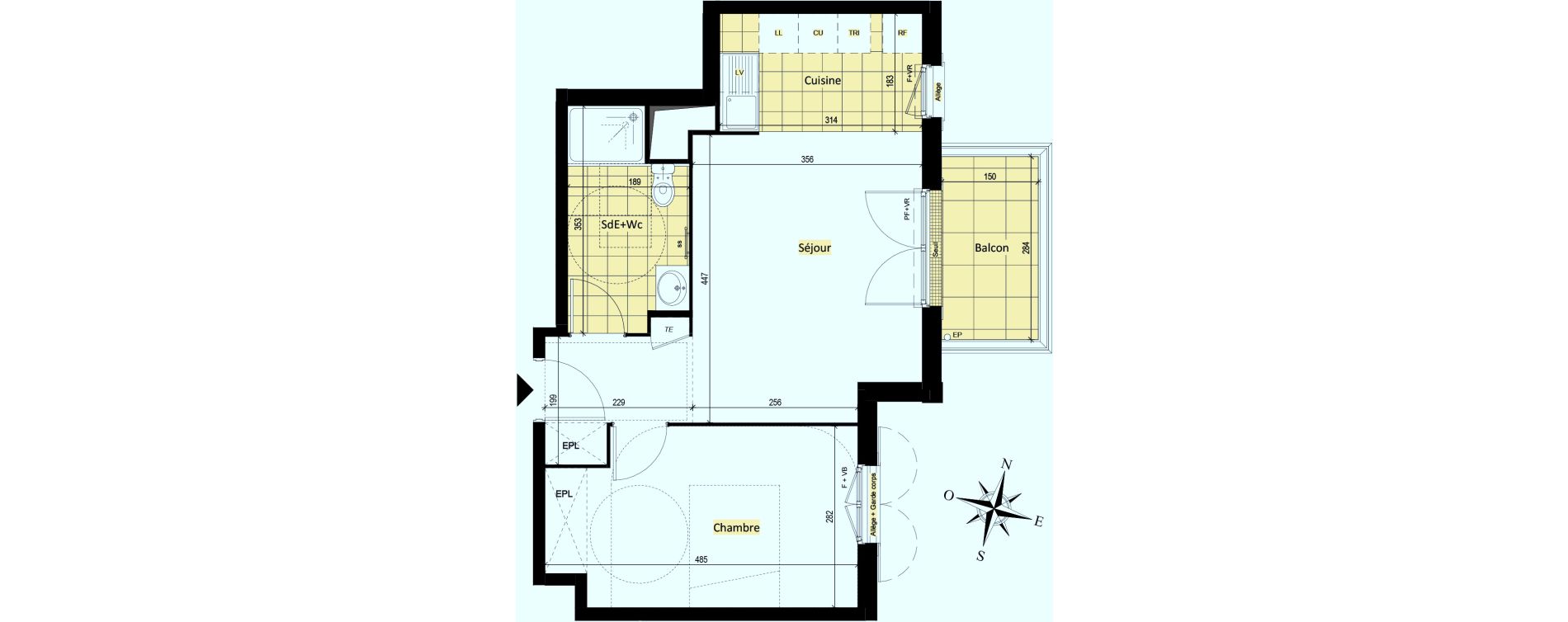 Appartement T2 de 43,35 m2 &agrave; Vaujours Fenelon