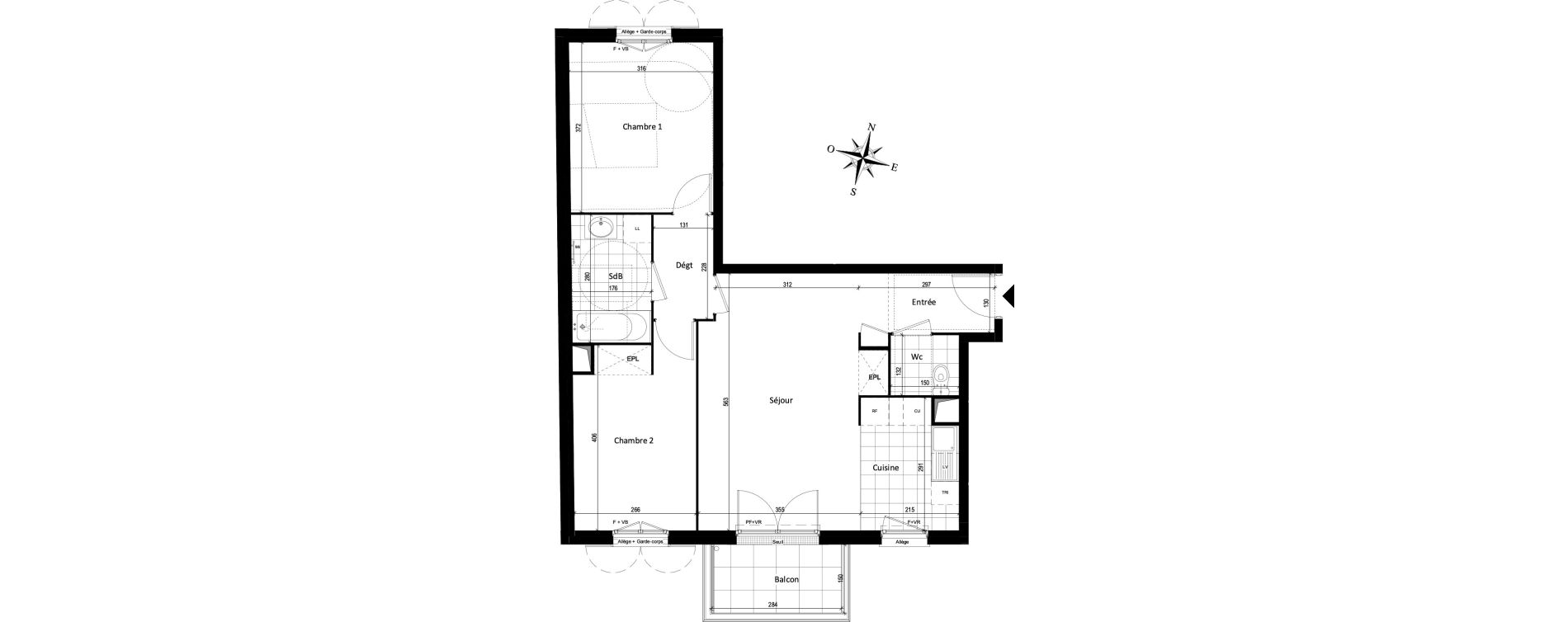 Appartement T3 de 62,37 m2 &agrave; Vaujours Fenelon