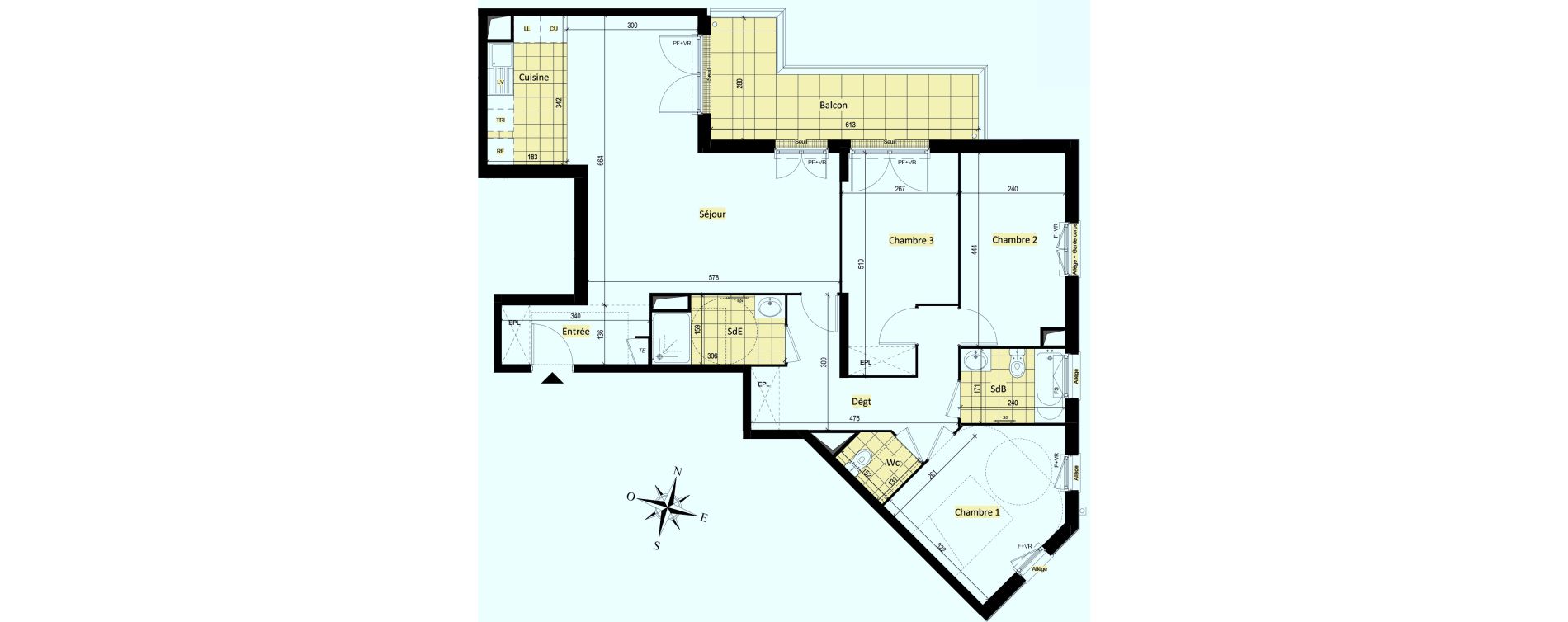 Appartement T4 de 92,71 m2 &agrave; Vaujours Fenelon