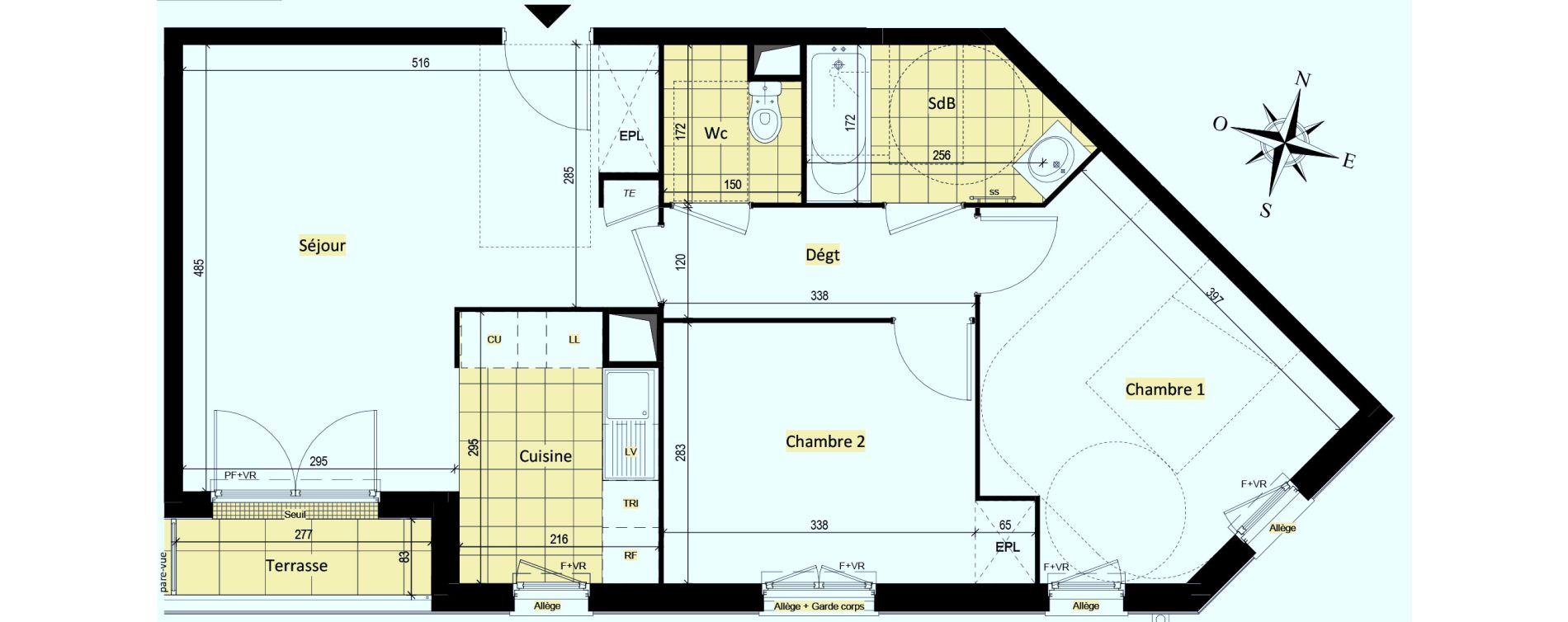 Appartement T3 de 60,04 m2 &agrave; Vaujours Fenelon