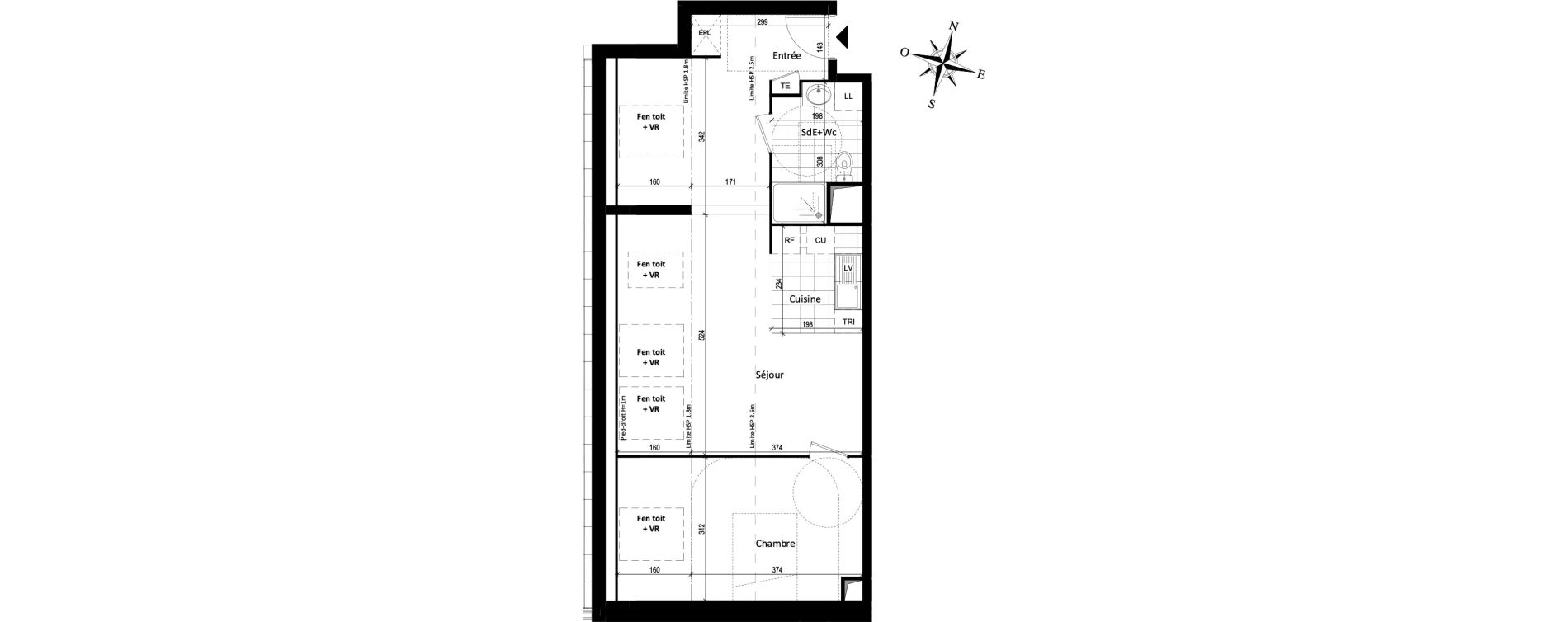 Appartement T2 de 44,95 m2 &agrave; Vaujours Fenelon