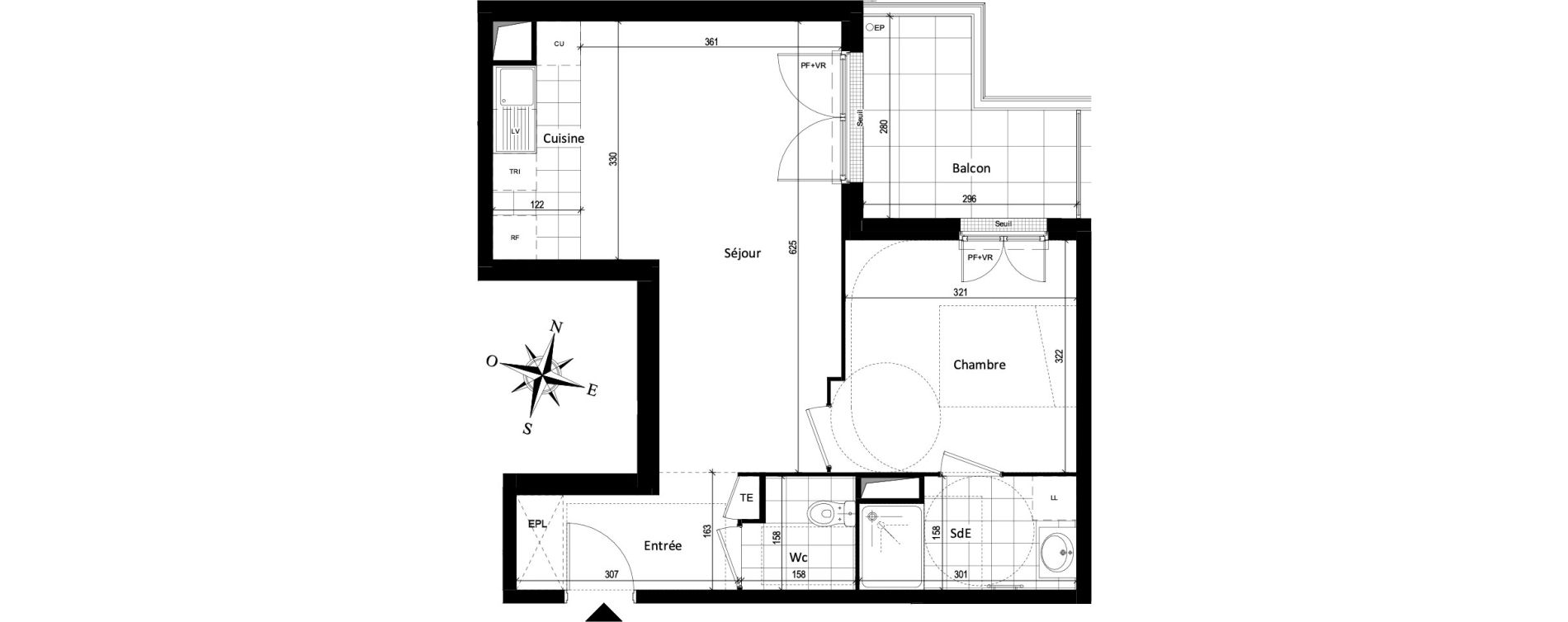 Appartement T2 de 44,41 m2 &agrave; Vaujours Fenelon
