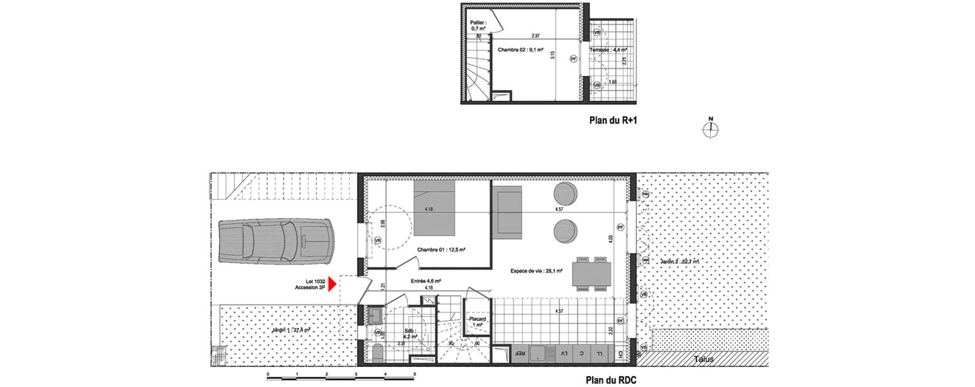 Maison T3 de 60,20 m2 &agrave; Vaujours Centre