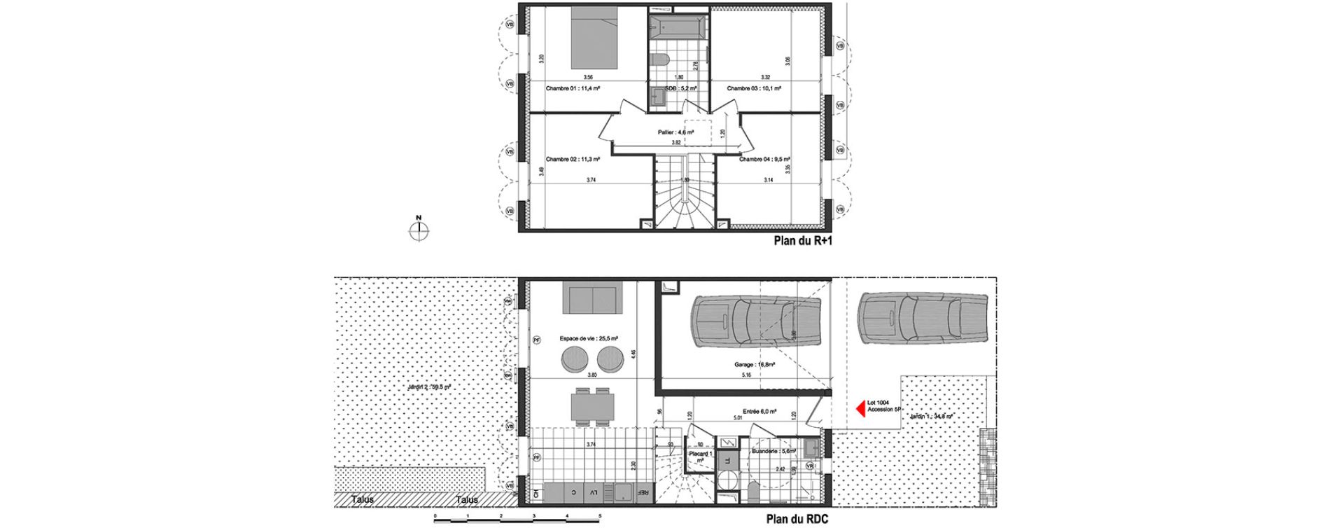 Maison T5 de 90,20 m2 &agrave; Vaujours Centre