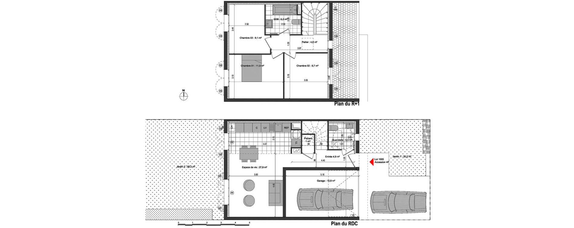 Maison T4 de 77,70 m2 &agrave; Vaujours Centre