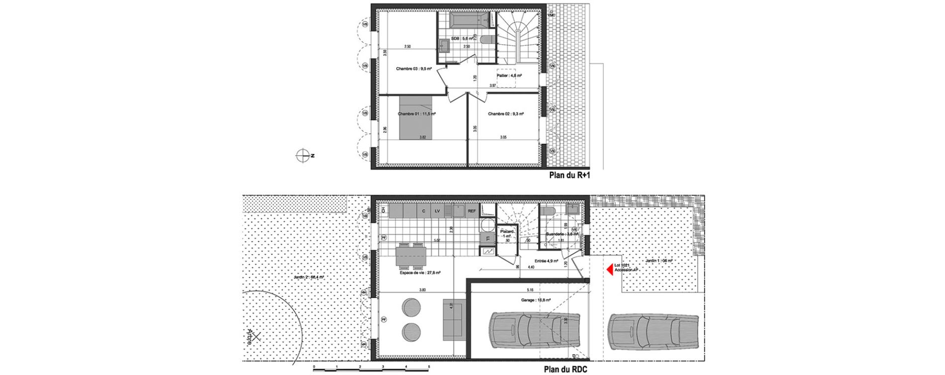 Maison T4 de 77,90 m2 &agrave; Vaujours Centre