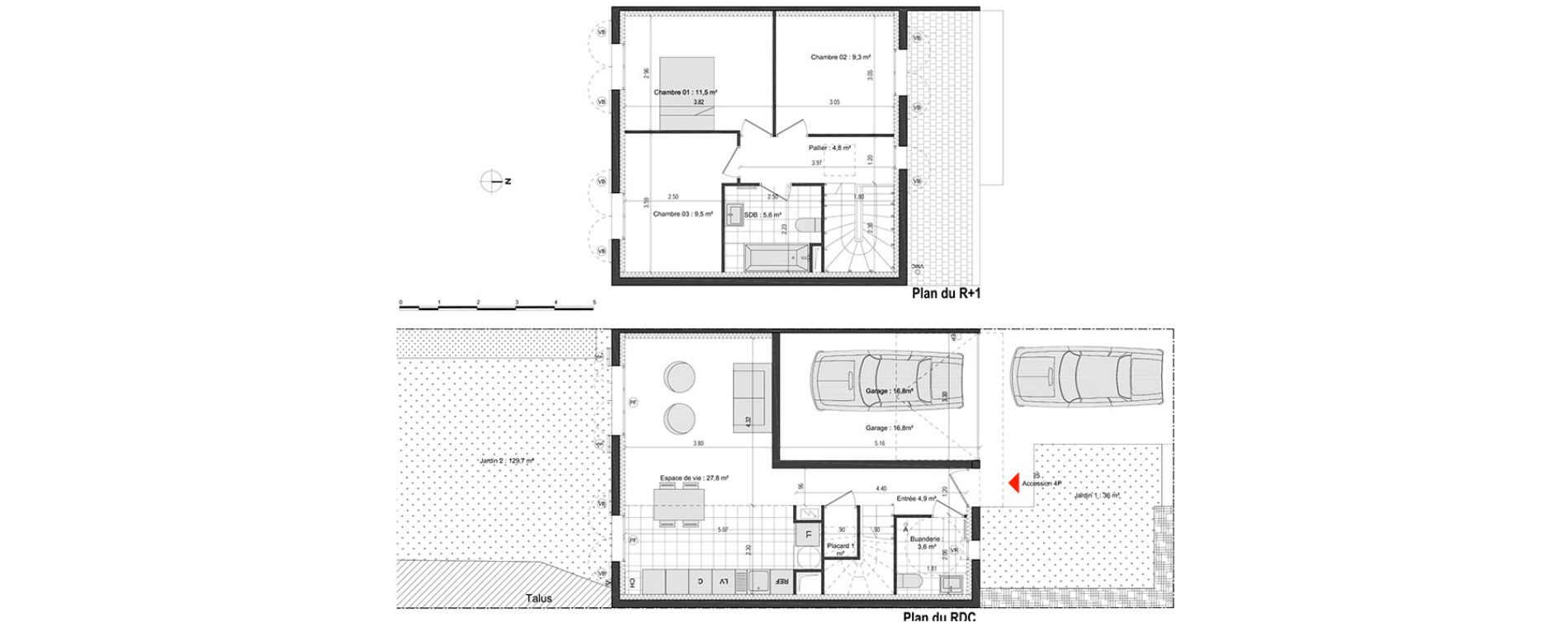 Maison T4 de 77,90 m2 &agrave; Vaujours Centre