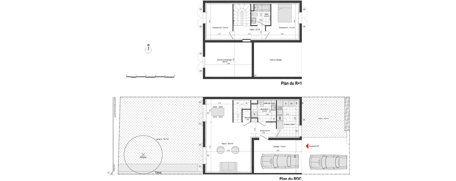Maison T3 de 79,50 m2 &agrave; Vaujours Centre
