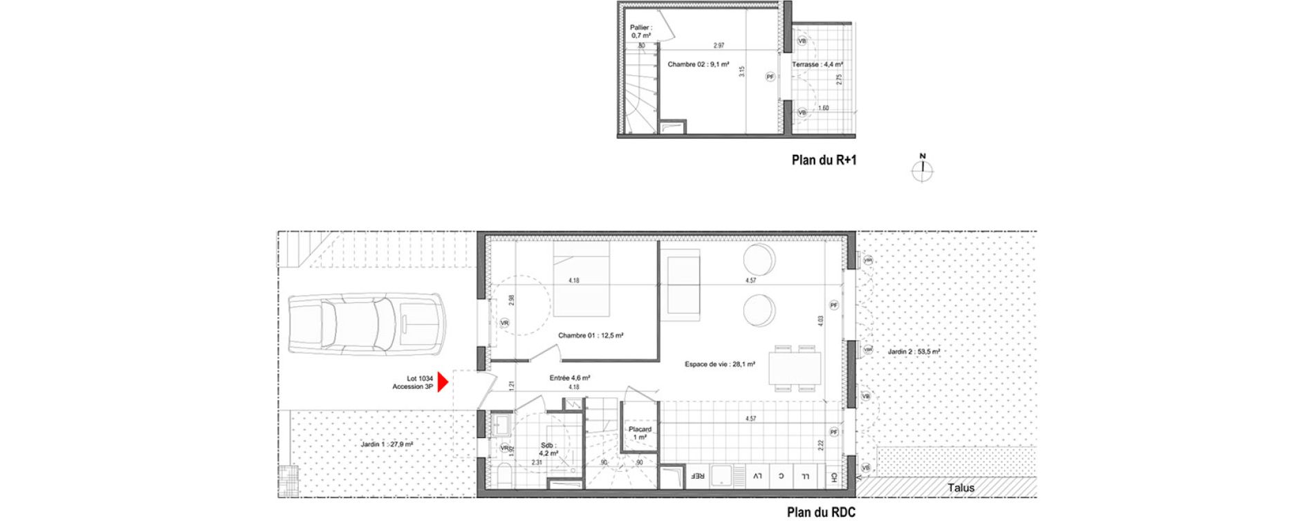 Maison T3 de 60,00 m2 &agrave; Vaujours Centre