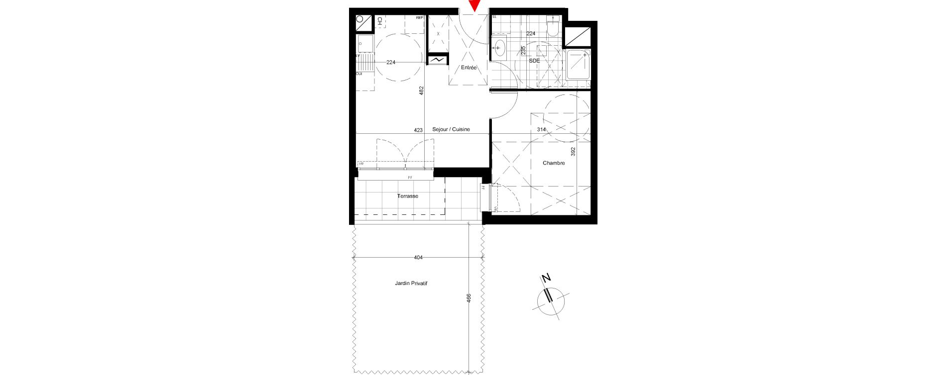 Appartement T2 de 38,45 m2 &agrave; Villemomble Centre